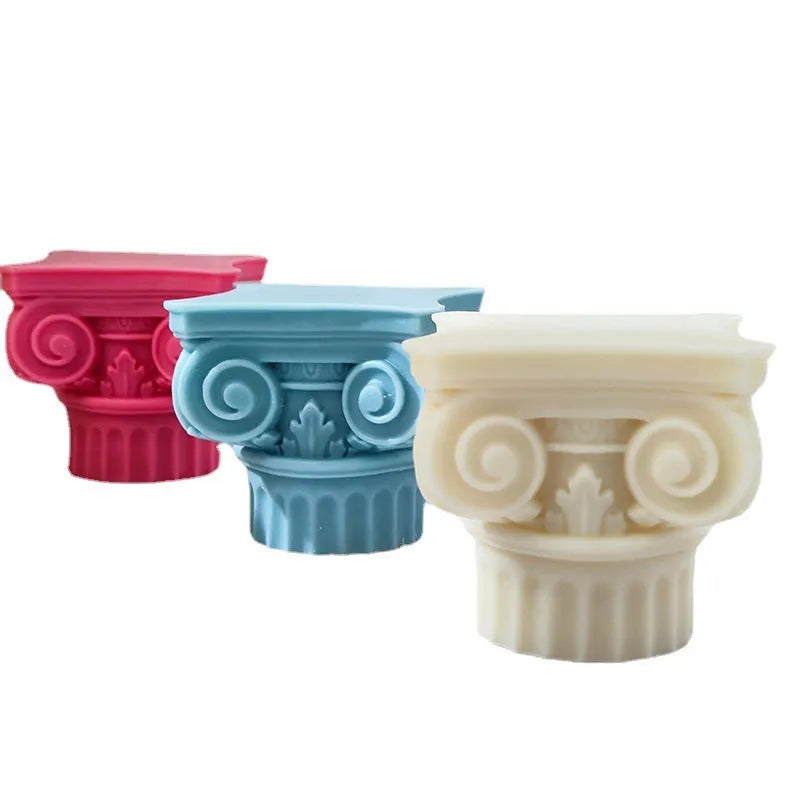 Silicone Roman pillar mould for candles and crafts with irregular column shape