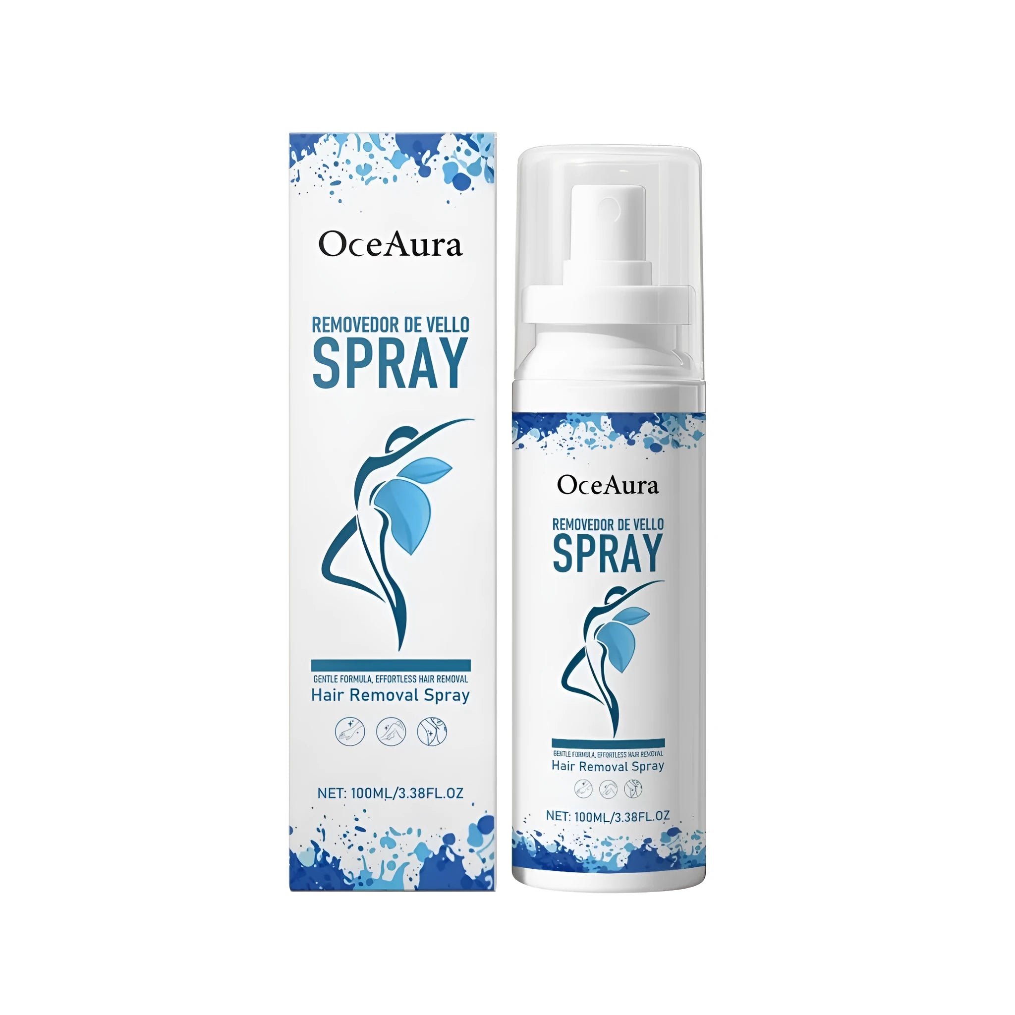 100ml hair removal spray bottle with Moroccan nut oil and aloe extract for gentle body hair removal