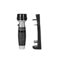 Rechargeable wall mounted black aluminium flashlight with 13 white LEDs on base