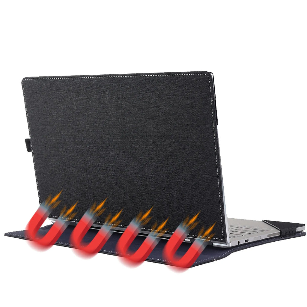 Black imitation leather protective sleeve for Microsoft Laptop6 laptop with bracket design
