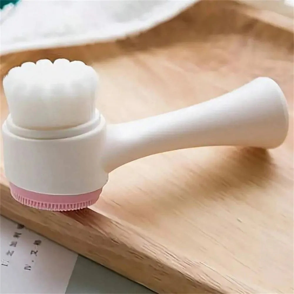 Blue nylon pet paw brush for dogs and cats with ergonomic PP plastic handle