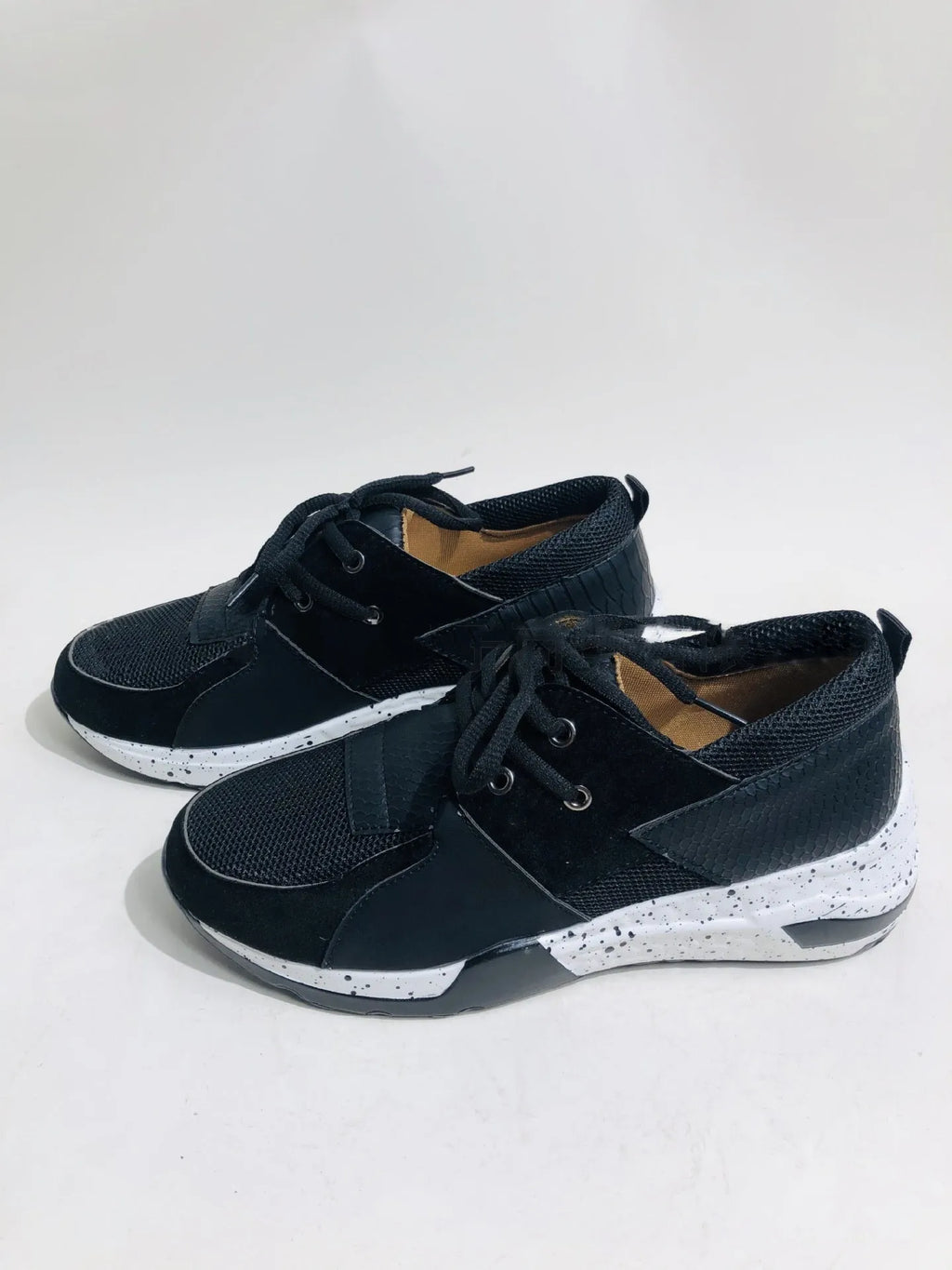 Women's casual suede sneakers with wedge heel in leopard pattern colour option