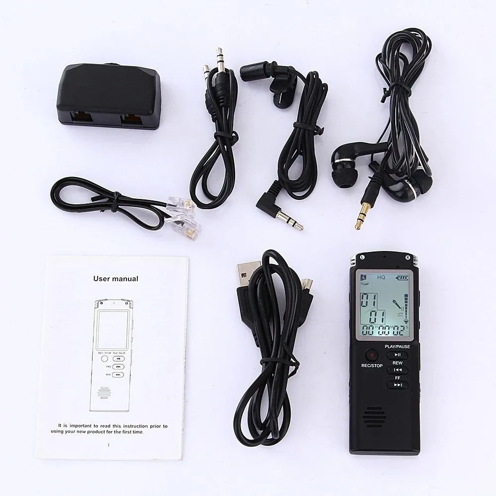 USB professional voice recorder with external microphone for telephone recording