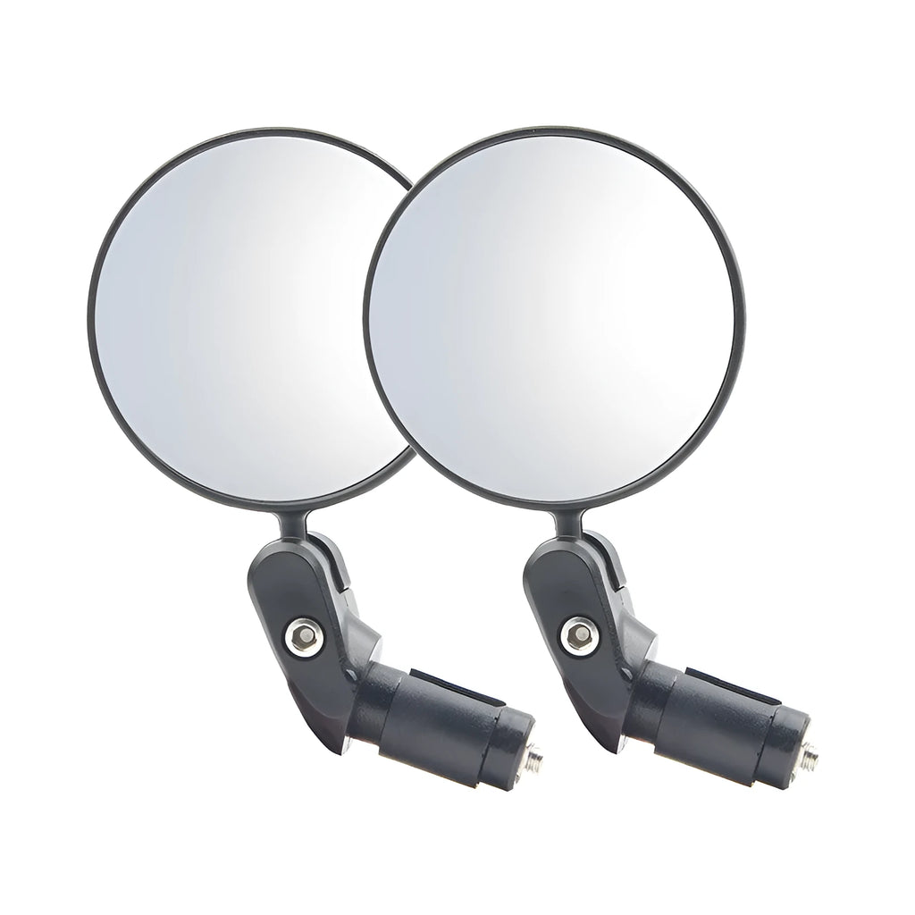 Black ABS convex rearview mirror showing 7cm diameter lens and adjustable mount.