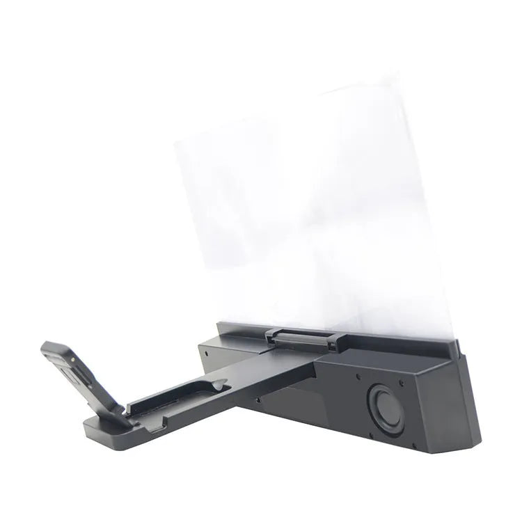 L2 mobile phone screen amplifier with 12-inch acrylic lens and Bluetooth 3.0 audio on a desk