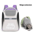 Outdoor pet bag expandable cat backpack PVC Oxford medium capacity contrast colour Beige