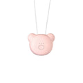 Compact pink USB air purifier necklace with negative ion technology and USB charging port