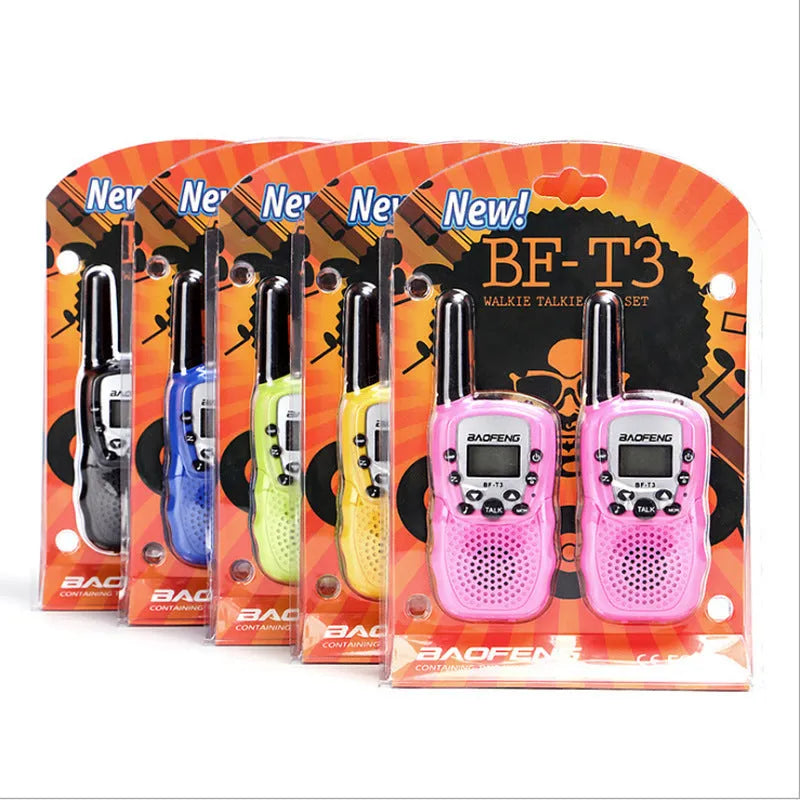 Child walkie talkie set in multiple colours showing handheld design with antenna