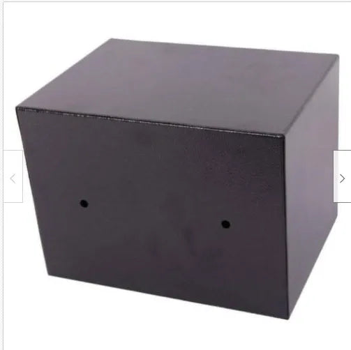 Mini office safe in black with password keypad, dimensions 230x170x170 mm, steel construction