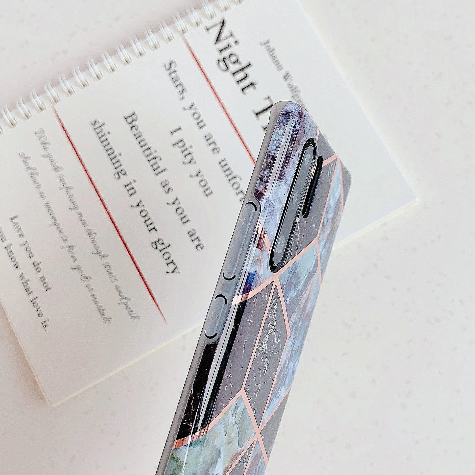 Electroplated marble pattern mobile phone case for Huawei and Samsung devices