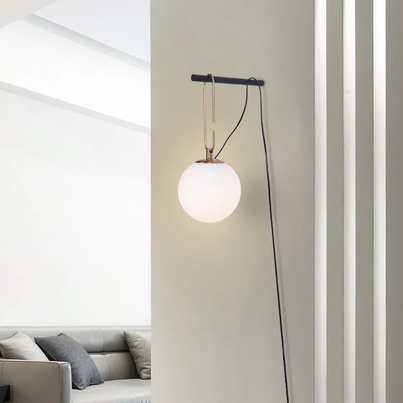 Nordic modern glass wall lamp in European style with three light colour options.