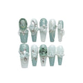 Plastic nail art armour suit with diamond camellia gradient chain and bow butterfly patterns in sizes XS S M L
