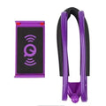 White universal neck phone holder with 360-degree rotating clamp for smartphones.