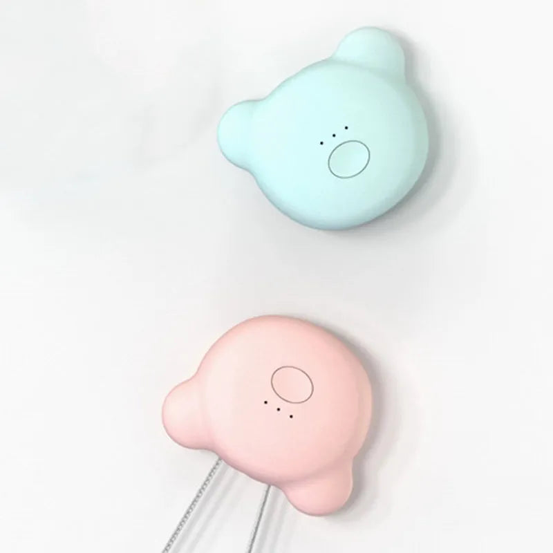 Compact pink USB air purifier necklace with negative ion technology and USB charging port