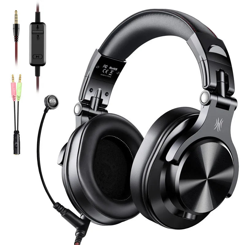 OneOdio over-ear wired headphones with 40mm drivers in black or red colour