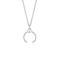 Vintage-style copper pendant necklace with geometric shape on cross chain in gold or silver finish