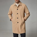 Men's mid-length loose rabbit fur trench coat in khaki, sizes M to 5XL, youth fashion style