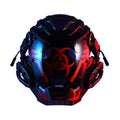 Black full face prop helmet with Bioweapon tech style for cosplay costumes