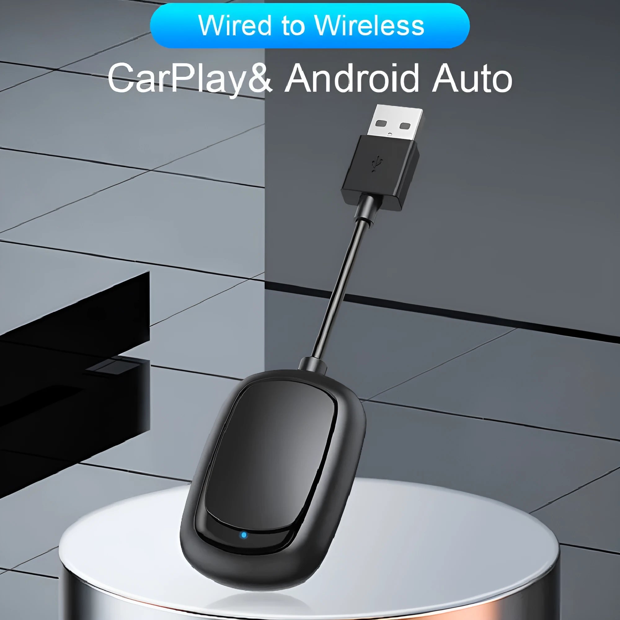 Wireless CarPlay Android Auto 2-in-1 car interconnection box with USB interface