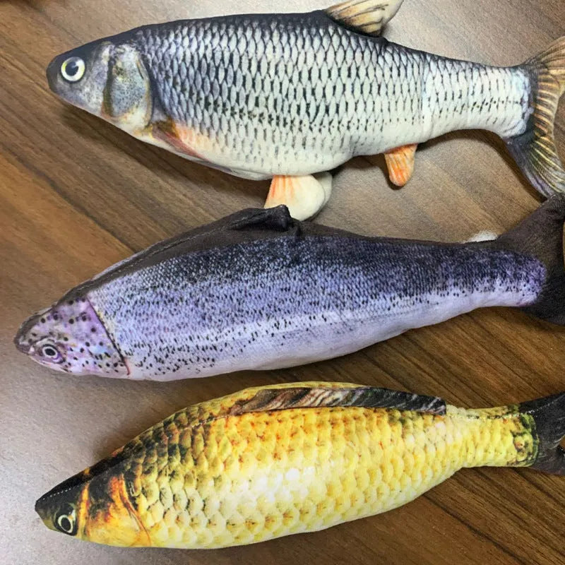 30cm multicolour electronic jumping fish cat toy with USB charging cable