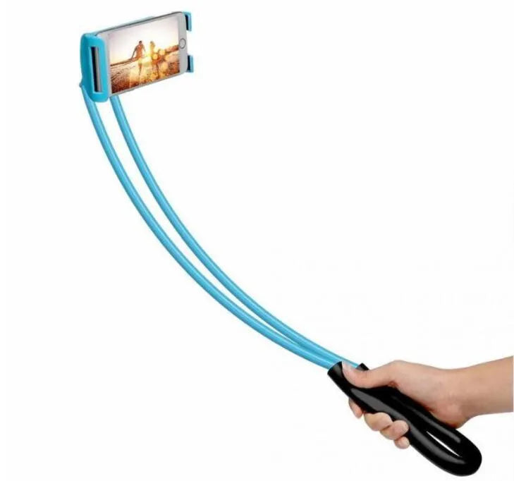 360-degree rotating universal smartphone holder in multiple colours on a wooden desk
