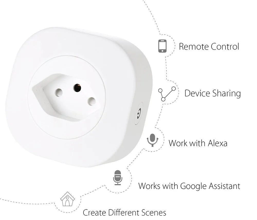 White smart socket plug with EU/US/Swiss plug styles for WIFI voice control
