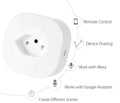 White smart socket plug with EU/US/Swiss plug styles for WIFI voice control