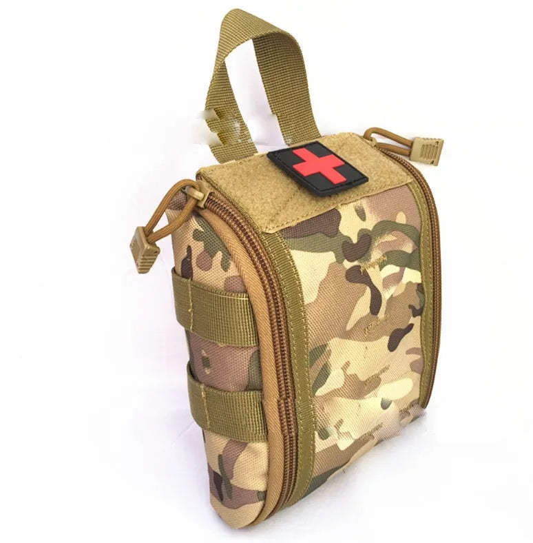 Tactical medical kit in ACU, Black, CP, Green, or Khaki with first-aid supplies and basic medicines.