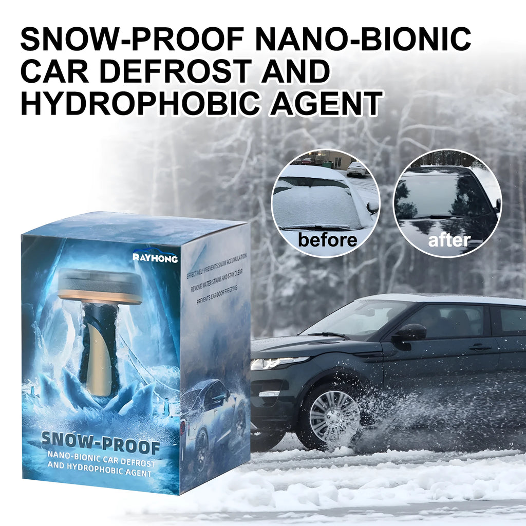 Compact PE car snow brush with hydrophobic nano coating for winter snow and ice removal