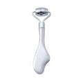 Stainless steel heart-shaped massage board with roller and scraping plate for facial care