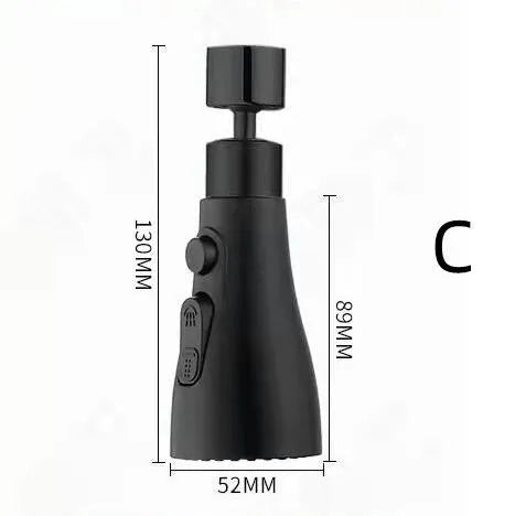 Universal pressurized kitchen faucet sprayer with 360 degree rotation in matte black