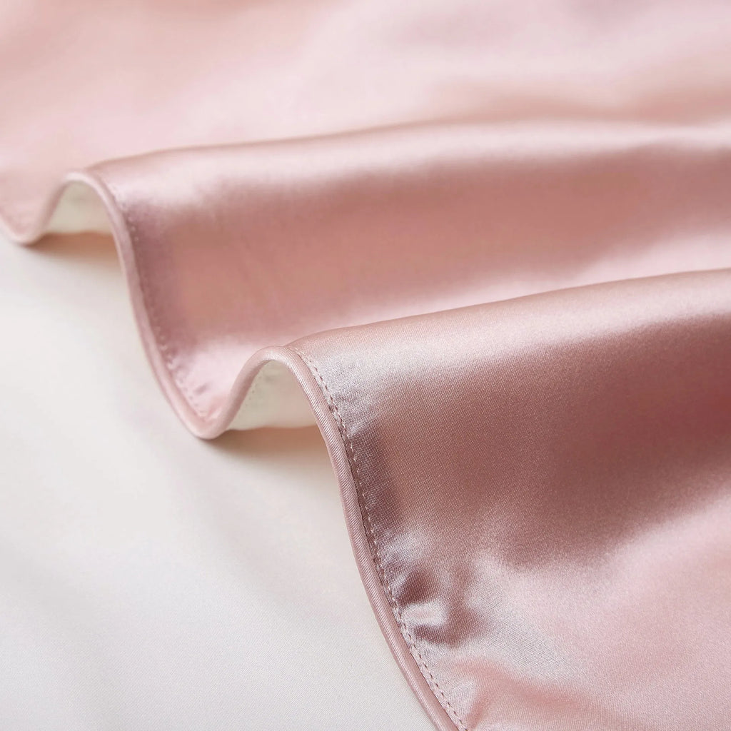 Mulberry silk pillowcase in light luxury style with inlaid rope craft, 48 by 74 cm single size