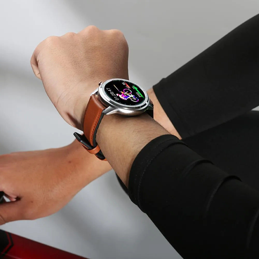 LEMFO LF26 smart bracelet with 1.3 inch screen showing five colour variations