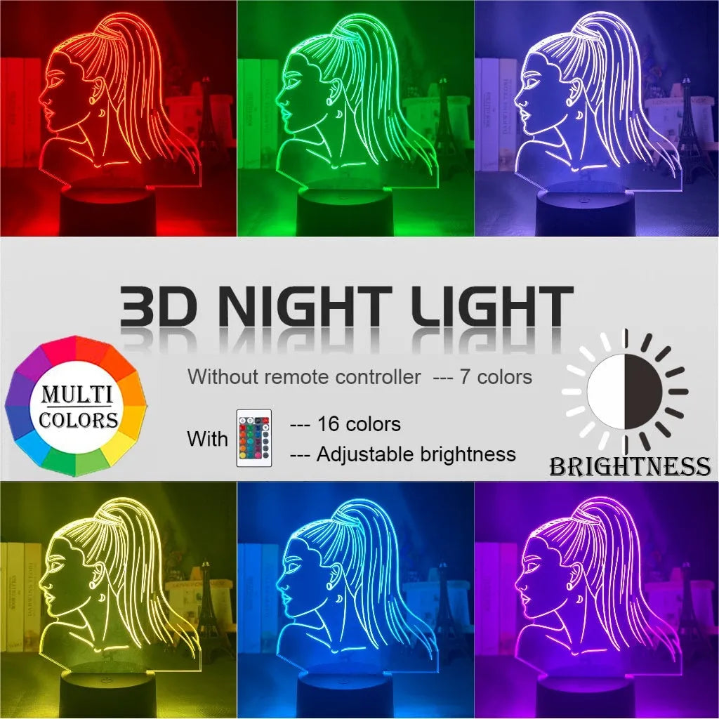 Acrylic 3D night light with European style laser-cut design and colour changing LED illumination