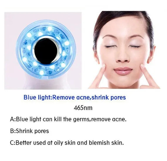 3MHZ LED colour photon massager with 36 adjustable R/G/B phototherapy modes, 150g, 17.5 x 4.7 x 4.4cm, for facial and body skincare