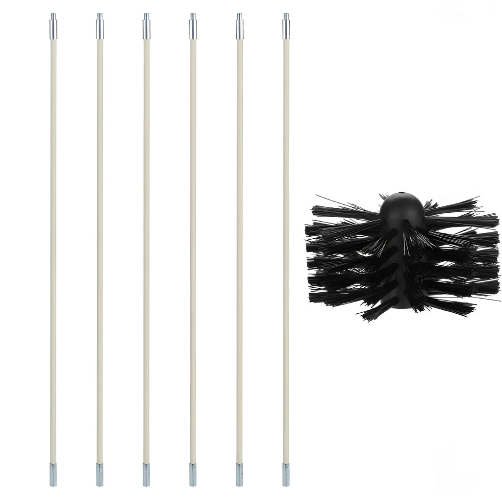 600mm flexible chimney cleaning brush with nylon bristles for dryer pipes and range hoods