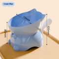 Stainless steel slanted anti-fall cat bowl in black, blue, pink, or yellow colour options.