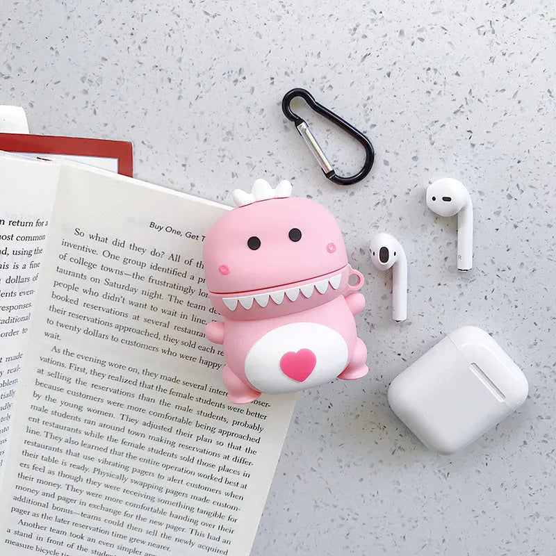 Animal cartoon design silicone case for AirPods 1 and 2 generation in multiple colours