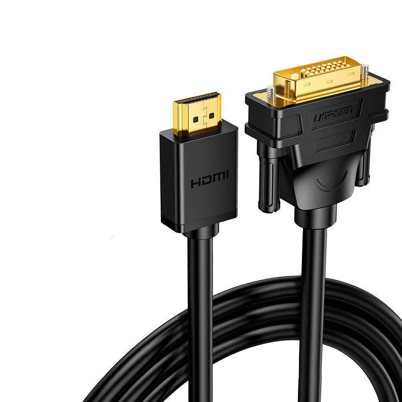 Silver HDMI adapter cable with rotatable connectors in various lengths for laptop to display connection.