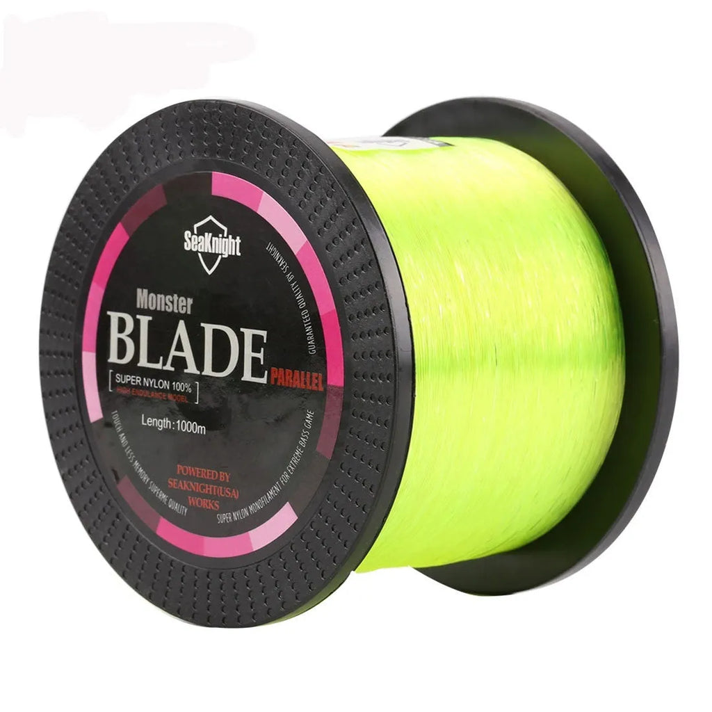 Seaknight 1000 metre spool of nylon monofilament fishing line showing colour and diameter options