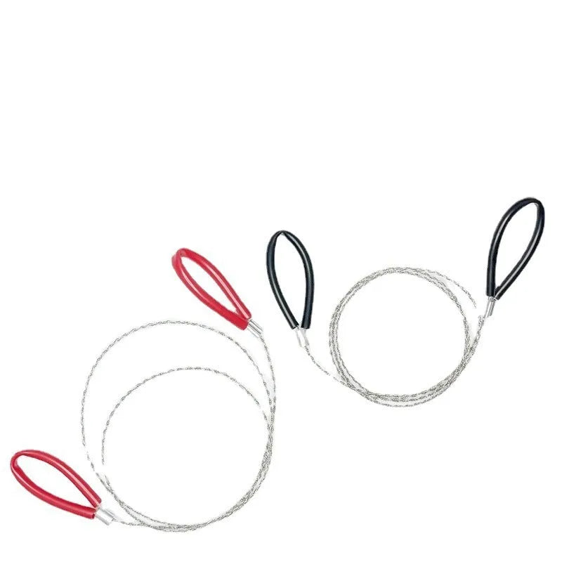 German stainless steel wire survival saw with black finish, approximately 70cm long