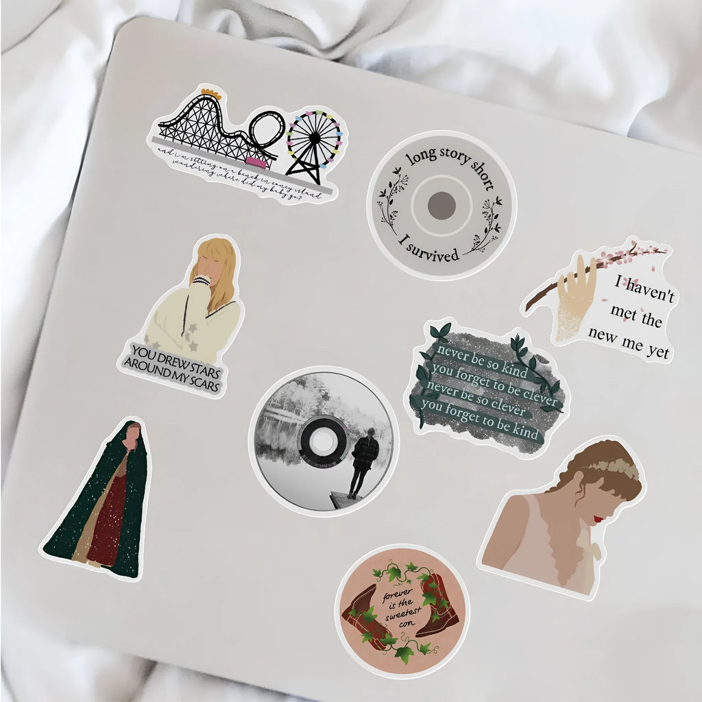 Pack of 50 colourful graffiti cartoon design adhesive stickers for luggage and notebooks.