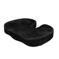 Black flannel memory foam office seat cushion with U-shaped hip support design