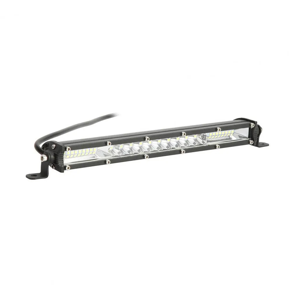 Ultra-thin single row LED light bar in white, 3000 lumen 6500K aluminium housing for motocross roof and vehicle mounting