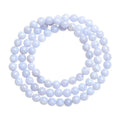 Blue striped agate bracelet with scattered beads showing multi-circle pattern