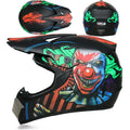 Unisex motocross off-road helmet with ABS shell in black green colour for dirt bike riding