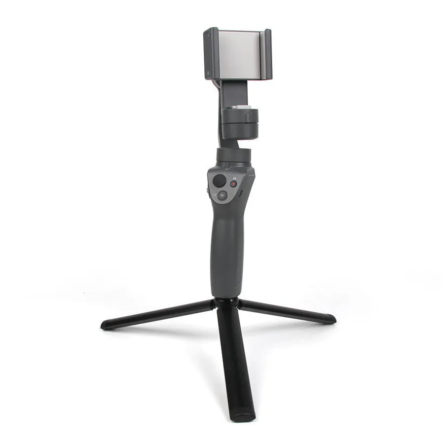 Black aluminium alloy mobile phone tripod with PTZ stabilizer for iPhone photography
