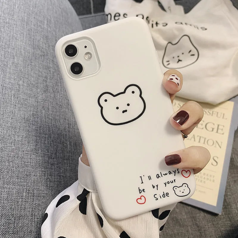Soft silicone phone case with cartoon Korean bear design for Apple iPhone 11 Pro Max