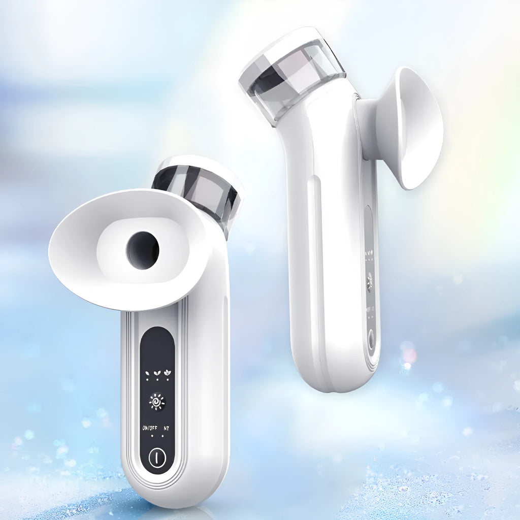 White portable USB rechargeable eye compress device with integrated mask