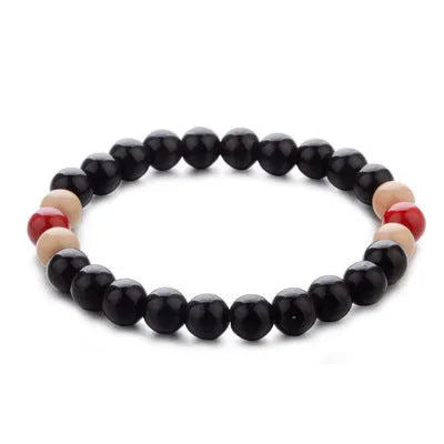Natural stone beaded bracelet with lava stones for essential oils, approximately 18cm unisex ethnic jewellery